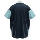 Hinchas Sportswear Store navy Adidas Climacool training shirt with light blue sleeves and accents. Features geometric texture and crew neck.