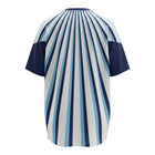 Hinchas Sportswear Store Argentina 2024 training shirt, white with radiating blue stripes, navy sleeves and collar.