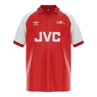 Hinchas Sportswear Store Arsenal 1982 retro home jersey in red and white with JVC sponsor and vintage cannon crest.