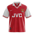 Hinchas Sportswear Store Arsenal 1998 retro home jersey in red with white sleeves, JVC sponsor, and classic crest.