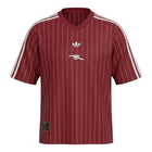 Hinchas Sportswear Store Arsenal retro jersey in deep red with white pinstripes and Adidas Originals branding.