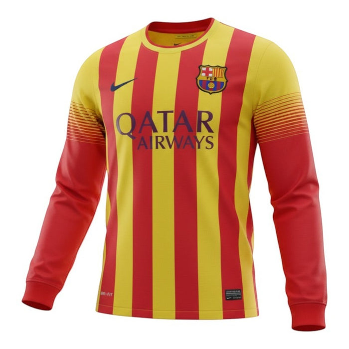 Maillot Rétro Extérieur Barcelone Messi 2013/14 Manches Longues