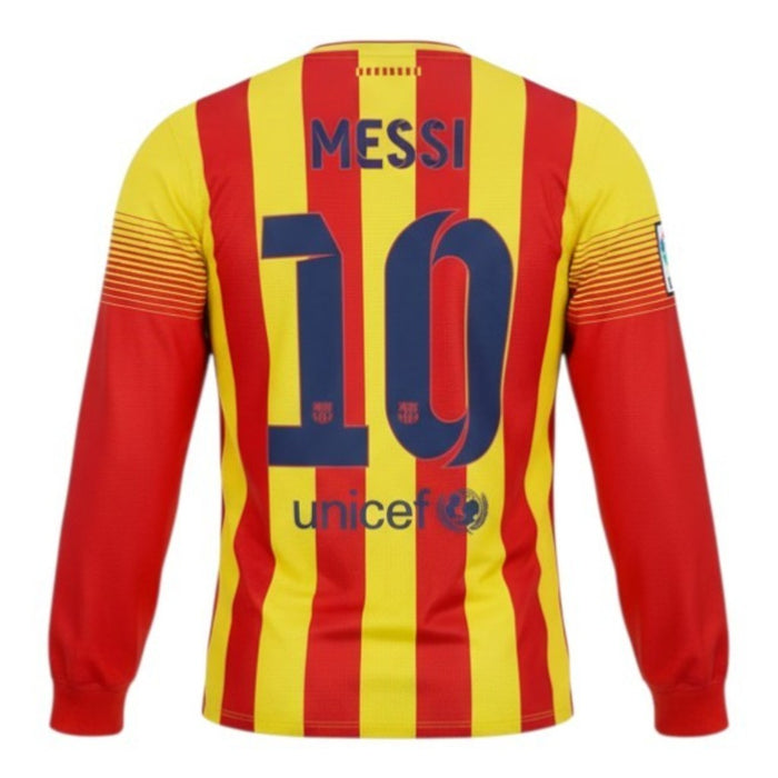 Maillot Rétro Extérieur Barcelone Messi 2013/14 Manches Longues