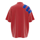Hinchas Sportswear Store red Bayern Munich 1992/93 retro jersey with royal blue Adidas stripes on the left shoulder and chest.