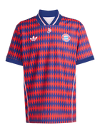Hinchas Sportswear Store Bayern Munich retro jersey, red and navy diamond pattern, Adidas Originals logo, FC Bayern crest.
