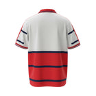 Hinchas Sportswear Store retro Bayern Munich 1998/99 away jersey, white with red and navy stripes, short sleeves.