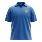 Hinchas Sportswear Store retro Brazil 1957 away jersey in royal blue with a V-neck and vintage CBD crest.