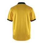 Hinchas Sportswear Store Brazil 1988 retro home jersey in canary yellow with dark green collar and sleeve cuffs.