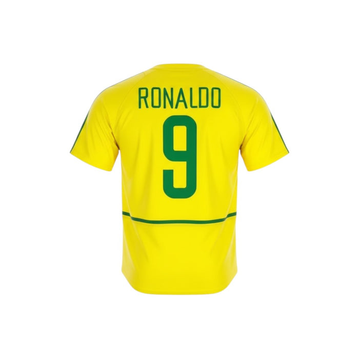 Camiseta retro de la selección brasileña WC2002 de Ronaldo Nazário #9
