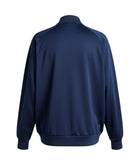 Chaqueta retro de entrenamiento azul marino de Hinchas Sportswear Store, estilo Admiral 1980, con cuello alto y cremallera completa.