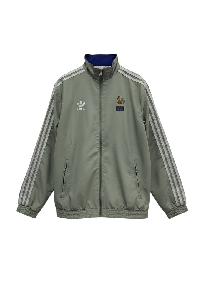 France 1990s Retro Track Jacket Grey
