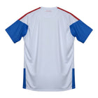 Hinchas Sportswear Store white Colombia training jersey with blue sleeves and red shoulder stripes, featuring Climacool technology.