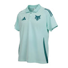 Camiseta polo de entrenamiento Adidas Cruzeiro azul claro con detalles en verde azulado y el escudo del zorro. Hinchas Sportswear Store.