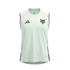 Hinchas Sportswear Store white sleeveless training jersey with teal accents and Cruzeiro fox crest. AEROREADY technology.