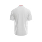 Hinchas Sportswear Store camiseta de fútbol retro blanca de manga corta para hombre de Inglaterra 2012 con cuello rojo y detalles negros.