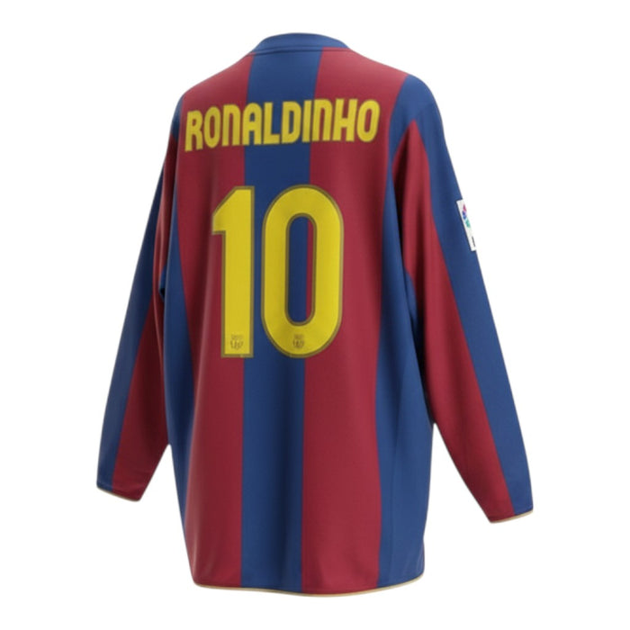 FC Barcelona 2007/08 Home Long Sleeve Jersey – #10 Ronaldinho