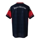 Hinchas Sportswear Store: FC Bayern München 1997/99 away jersey, navy blue with red sleeves and white accents, V-neck collar.