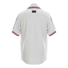 Hinchas Sportswear Store white France 1998 World Cup away jersey with navy, red, and black trim on collar and sleeves. Features F.F.F. logo.