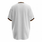 Hinchas Sportswear Store white Adidas Germany 1996 retro jersey with black stripes and German flag trim on collar and cuffs.