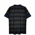 Hinchas Sportswear Store Inter Milan 1997-98 retro third jersey, black with grey stripes, blue trim, and yellow Umbro logo.