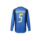 Hinchas Sportswear Store Italy 2006 World Cup long sleeve football jersey, Azzurro blue with navy panels, featuring Cannavaro #5 on the back.