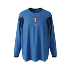 Hinchas Sportswear Store Italy 2006 World Cup long sleeve football jersey, Azzurro blue with navy panels, featuring Puma logo and Italia crest.
