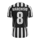 Hinchas Sportswear Store Juventus 2013 retro jersey with Marchisio #8 print. Black and white stripes, V-neck.