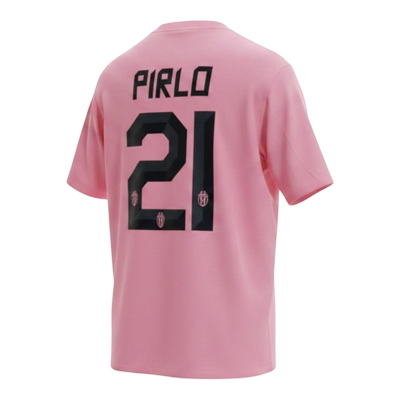Hinchas Sportswear Store Juventus FC 2011/12 retro away jersey #21 Pirlo in pink with black details and Serie A patch.