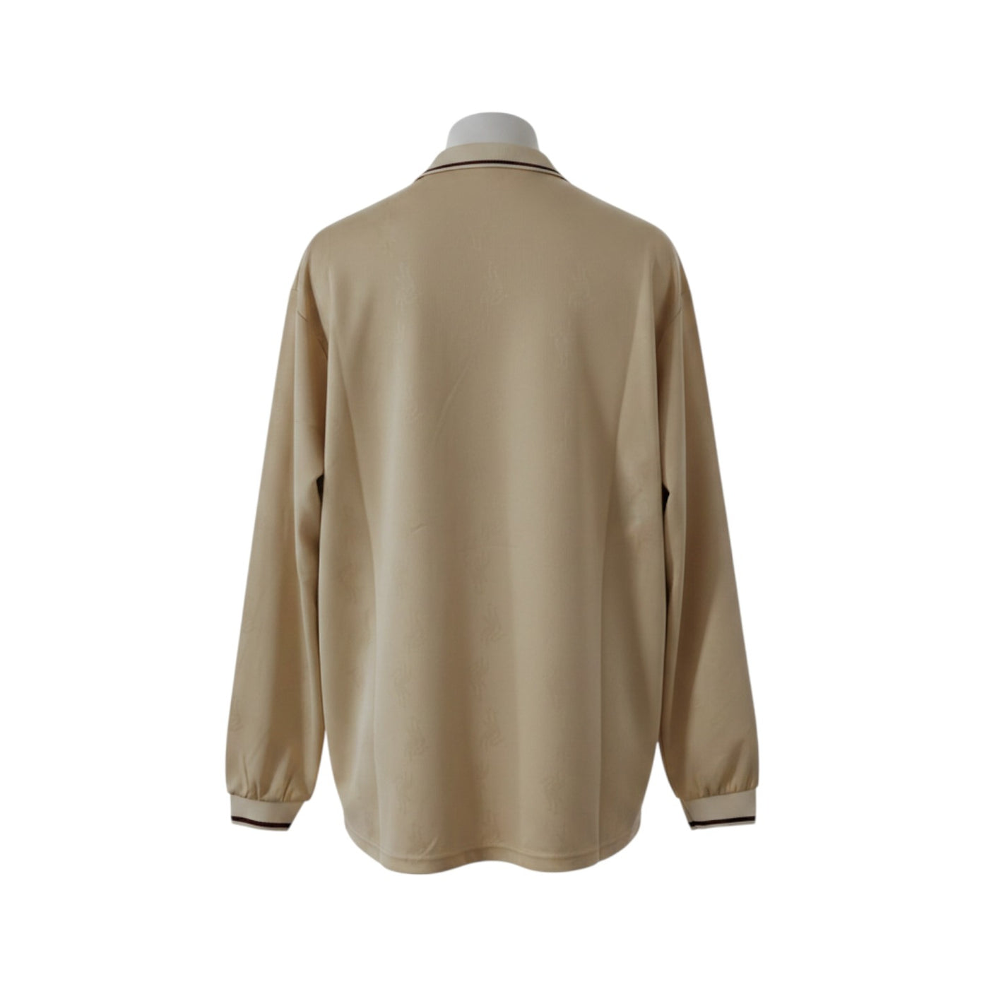 Hinchas Sportswear Store cream long sleeve Liverpool FC 1996/97 away retro jersey with dark brown trim on collar and cuffs.