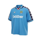 Hinchas Sportswear Store Manchester City 97-98 retro sky blue football jersey with Brother sponsor and Kappa logos.