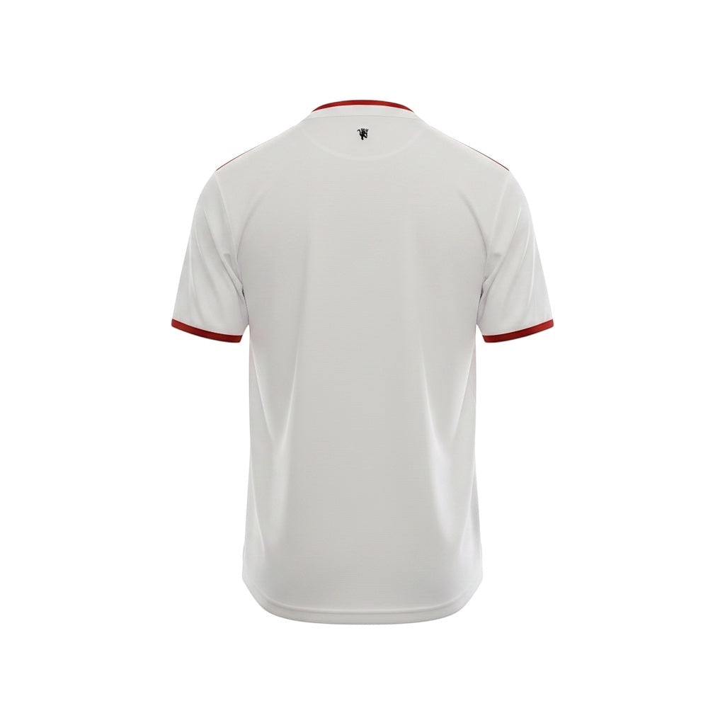 Hinchas Sportswear Store Manchester United 2013-14 retro white away jersey with red trim and Nike logo.