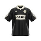 Hinchas Sportswear Store Oasis x Adidas Originals retro black jersey with white collar and stripes.