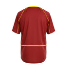 Hinchas Sportswear Store Portugal 2002 Home Jersey Retro. Red shirt with yellow trim on collar and sleeves, and a yellow stripe across the back hem.