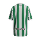 Hinchas Sportswear Store Real Betis 2025/26 retro home jersey, green and white vertical stripes, polo collar, Trainline sponsor.