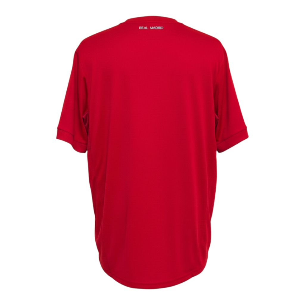 Hinchas Sportswear Store Real Madrid 2011/12 third jersey, all red with white accents, crew neck, short sleeves.