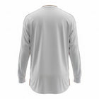 Hinchas Sportswear Store Real Madrid 2013-14 long sleeve jersey, white with dark grey Adidas stripes and orange trim.