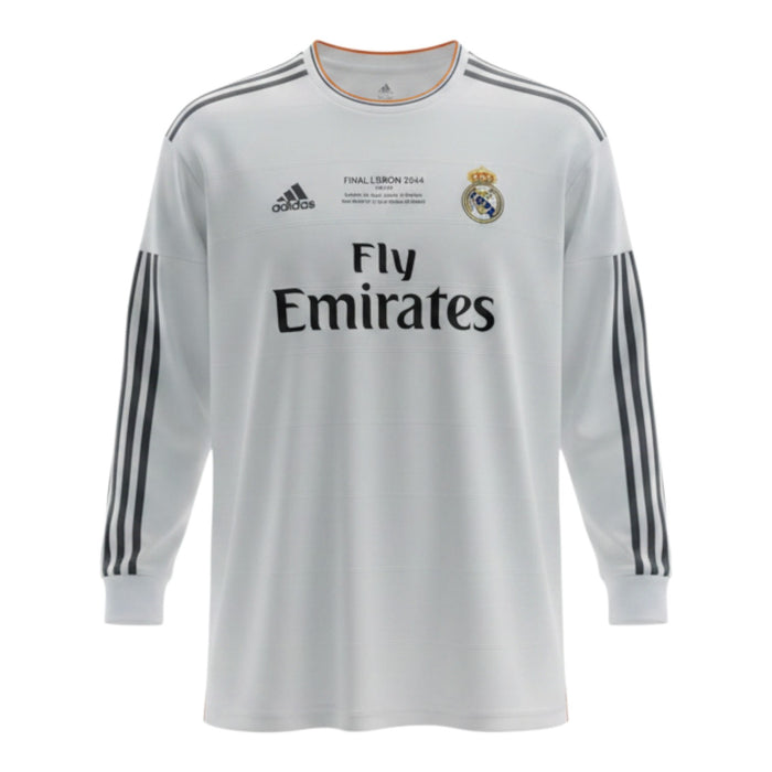 Real Madrid 2013-14 UCL Final Lisboa Home Long Sleeve Jersey Retro - Adidas