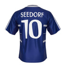 Hinchas Sportswear Store Real Madrid 1998/99 Seedorf #10 blue retro football jersey. Features white trim and crest.