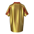 Hinchas Sportswear Store SL Benfica 98/99 retro away jersey, shimmering gold with red Adidas stripes and collar trim.