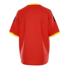 Hinchas Sportswear Store retro Spain 2002 World Cup home jersey in red with yellow collar and cuffs, navy Adidas stripes.