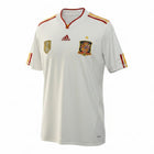 Hinchas Sportswear Store white Adidas Spain 2010 World Cup away jersey with red and yellow trim, crest, and FIFA Champions badge.