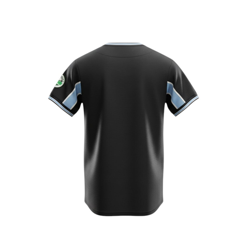 Hinchas Sportswear Store SS Lazio 1999-2000 away jersey, black with sky blue accents and polo collar.