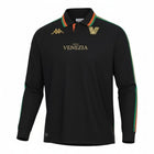 Hinchas Sportswear Store black Venezia FC Kappa long sleeve jersey with orange and green stripes and gold crest.