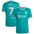 Liverpool Florian Wirtz Third Jersey 2025/26 (Premier League) – green retro football jersey detail view
