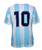 Argentina 1986 Maradona Retro Jersey – striped retro football jersey back view