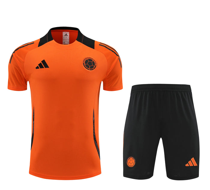 Colombia Training Set - Orange & Black Adidas (Jersey + Shorts)
