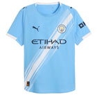 Manchester City Phil Foden Home Jersey 2025/26 (Premier League) – blue and striped retro football jersey back view