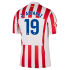 Atlético de Madrid Julián Álvarez Home Jersey 2025/26 – striped retro football jersey front view