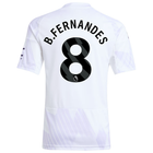Manchester United Bruno Fernandes Away Jersey 2025/26 (Premier League) – white retro football jersey front view