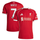 Liverpool Florian Wirtz Home Jersey 2025/26 (Premier League) – red retro football jersey detail view